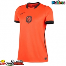 Camisa de Futebol Países Baixos Equipamento Principal Mulheres Mundo 2026 Manga Curta